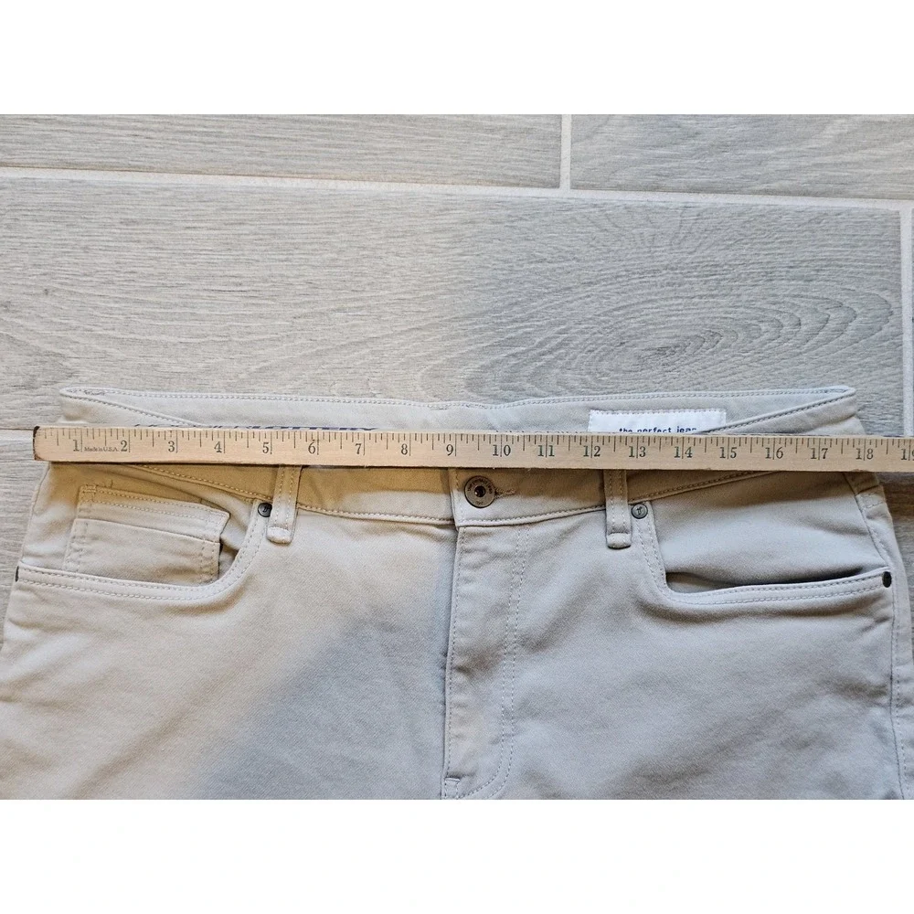 The Perfect Jean NYC Pants Mens 36x30 Denkhaki Light Khaki Slim Stretch Comfort